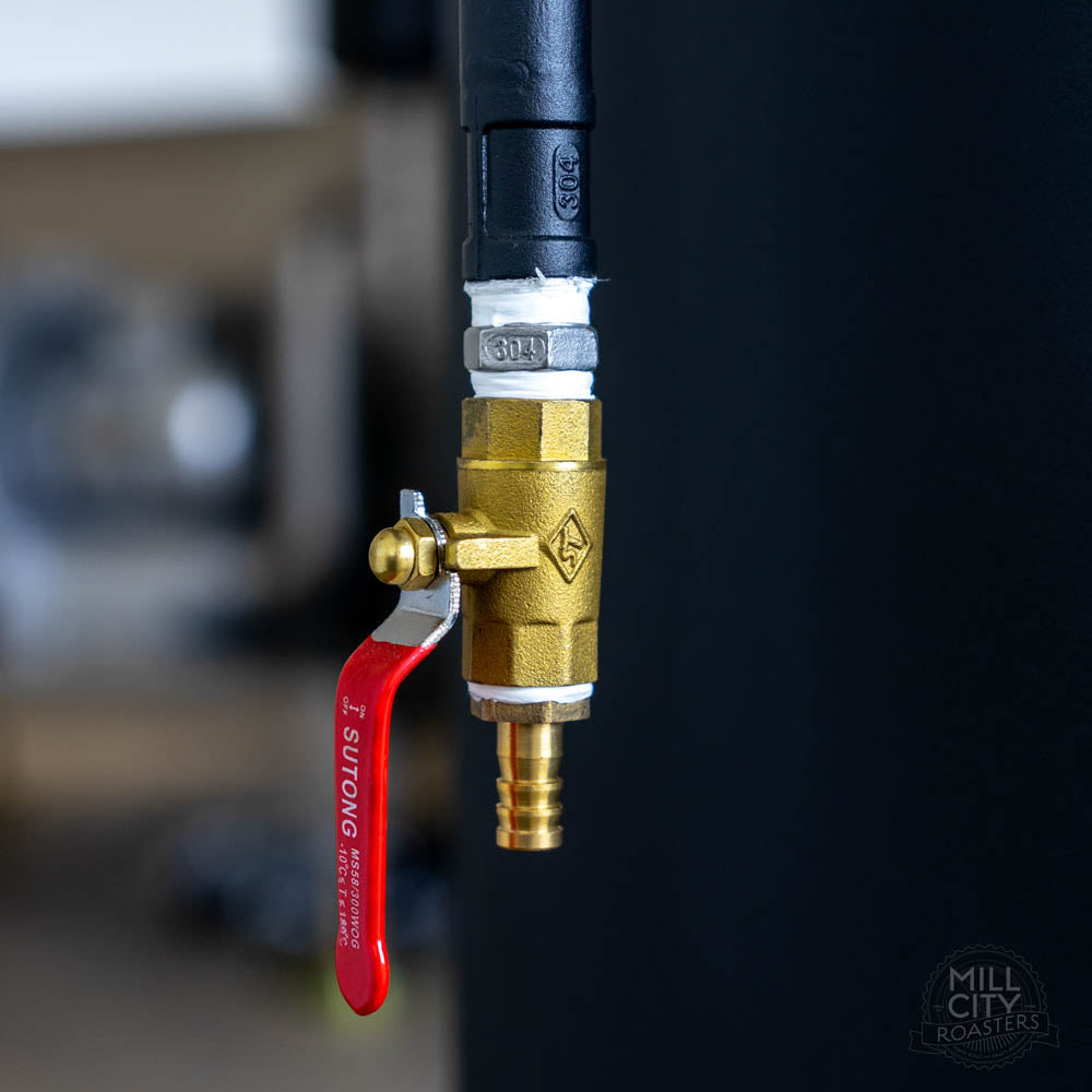 Emergency chaff collector water quench connection.