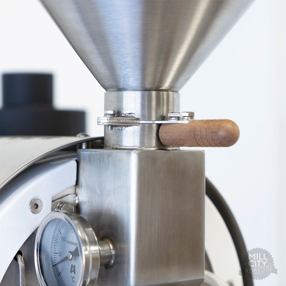 All stainless steel NSF finished coffee contact path.