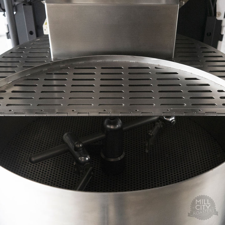 Large 3-batch capacity cooling tray and oversize stirring arm motors for mixing and blending coffees.