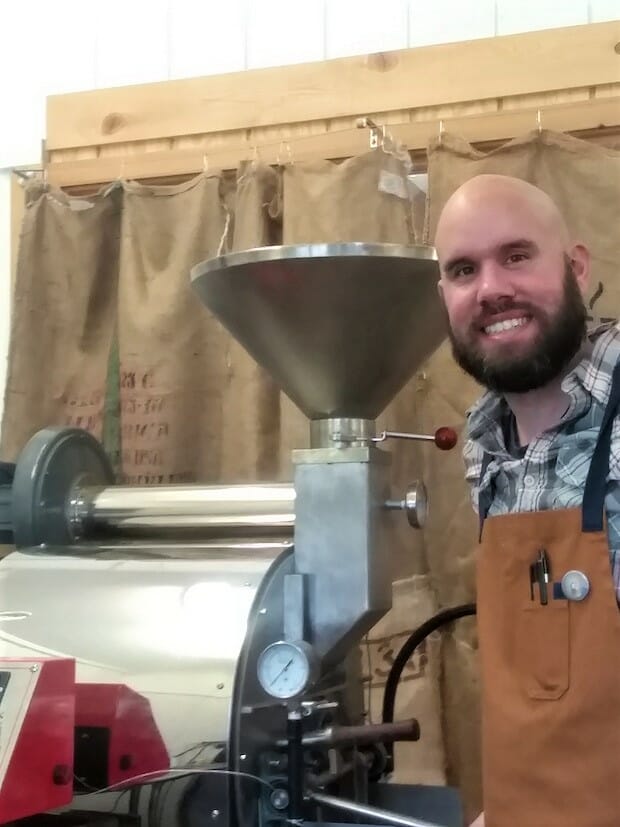 Owner of the Grind, Ian Duncan with Roaster