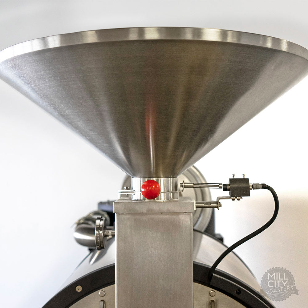 Charge sensor to prevent accidental mixing of green and roasted coffee.