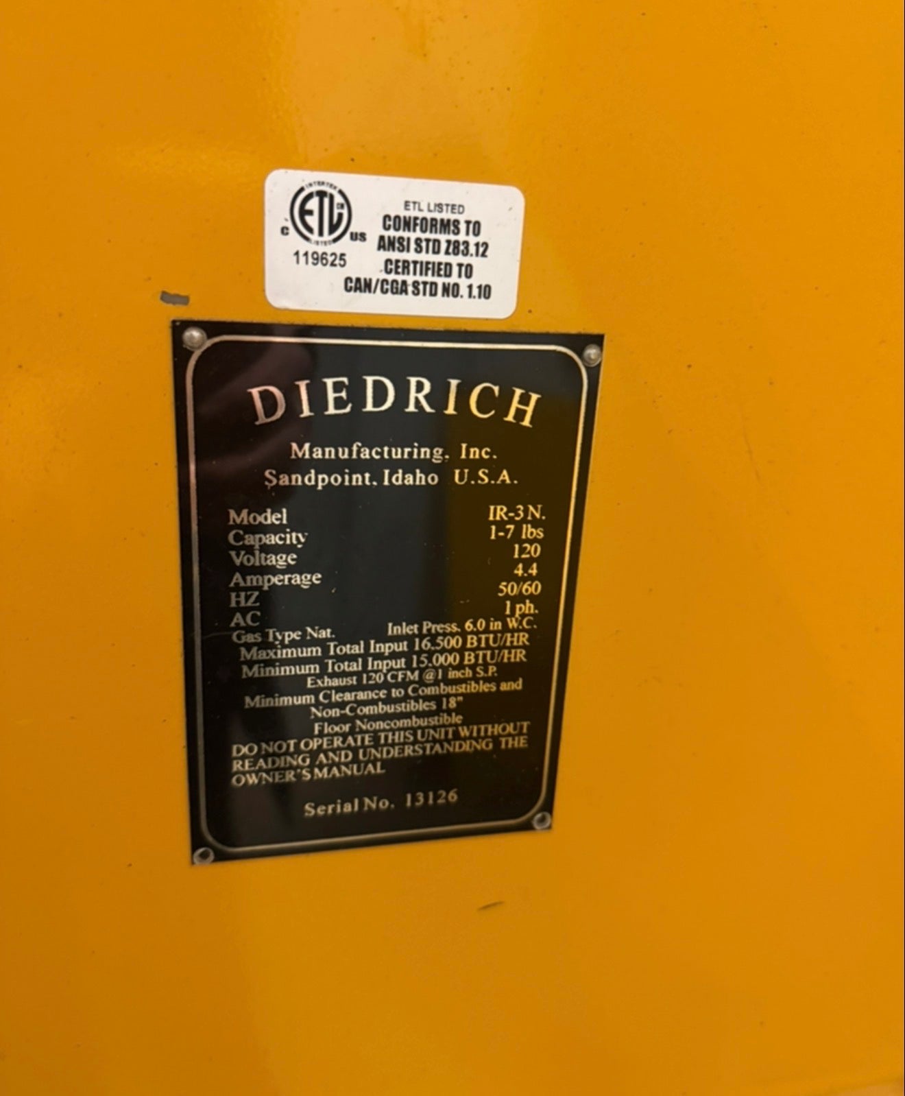 Used - Diedrich IR-3 N with Afterburner