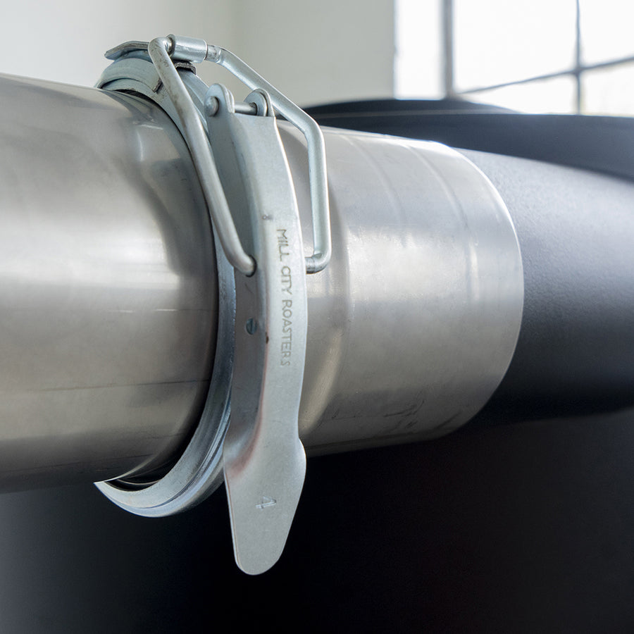 Mill City Roasters® Quick-Connect Clamps for Rolled Edge Ducting, Galvanized Steel with Silicone Seals